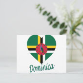 Dominica Flag Heart Briefkaart (Staand voorkant)