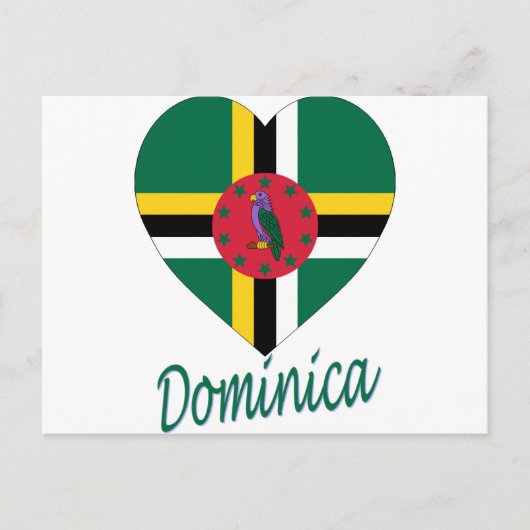 Dominica Flag Heart Briefkaart (Voorkant)