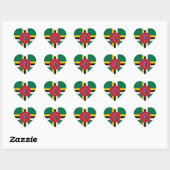 Dominica Flag Heart Sticker (Vel)