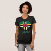 Dominica Flag Heart T-shirt (Voorkant volledig)