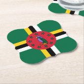 Dominica Flag Kartonnen Onderzetters (Gekanteld)