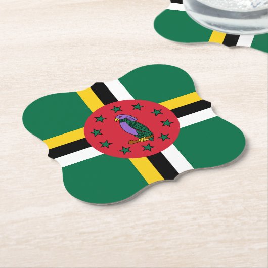 Dominica Flag Kartonnen Onderzetters (Gekanteld)