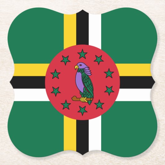 Dominica Flag Kartonnen Onderzetters (Voorkant)