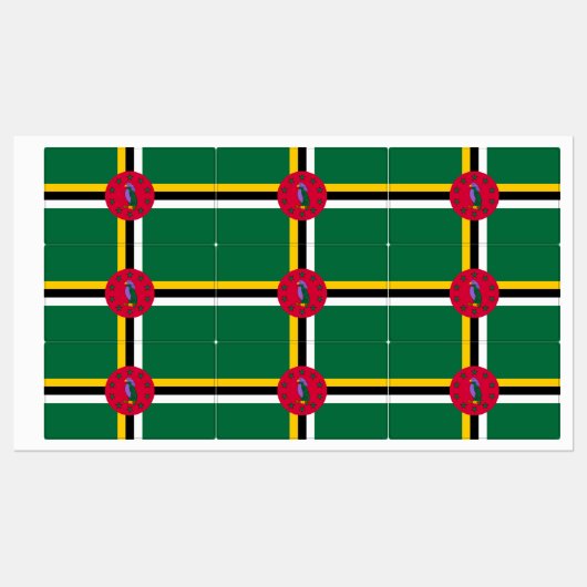 Dominica Flag Labels (Vel)