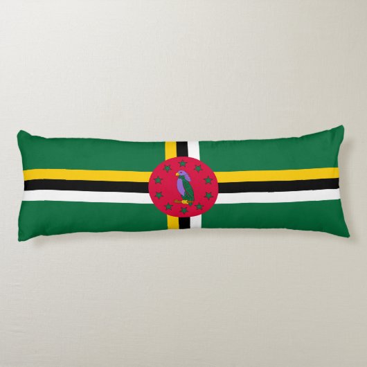 Dominica Flag Lichaamskussen (Achterkant)