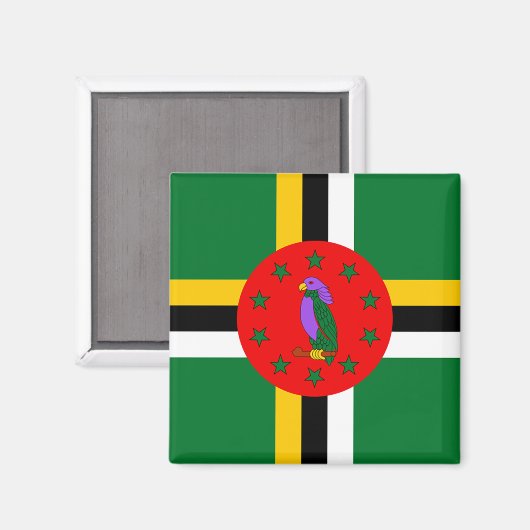 Dominica Flag Magneet (Voorkant / Achterkant)