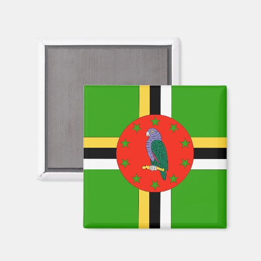 Dominica Flag Magneet (Voorkant / Achterkant)