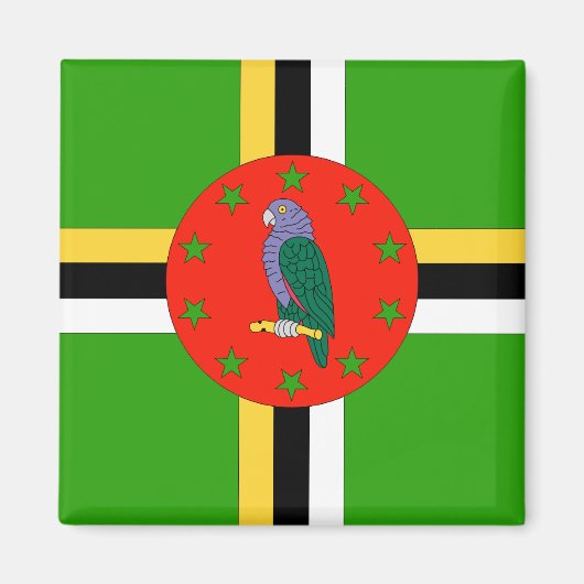 Dominica Flag Magneet (Voorkant)