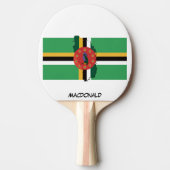 DOMINICA FLAG & MAP op maat Tafeltennisbatje (Voorkant)