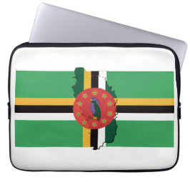 DOMINICA Flag Map Patriotic WHITE Laptop Sleeve
