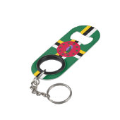 Dominica Flag Mini Flessenopener (Achterkant Gekanteld)