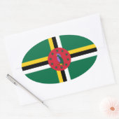 Dominica Flag Oval Sticker (Envelop)