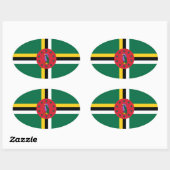 Dominica Flag Oval Sticker (Vel)