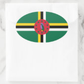 Dominica Flag Oval Sticker (Tas)