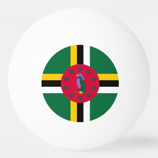 Dominica Flag Pingpongbal (Voorkant)