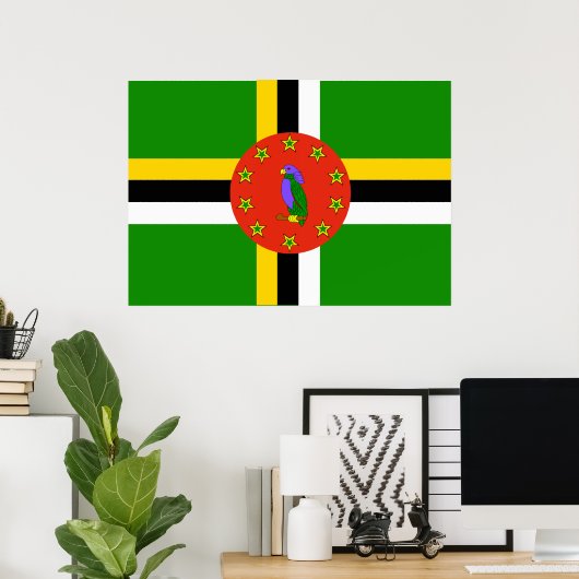 Dominica Flag Poster (Thuiskantoor)