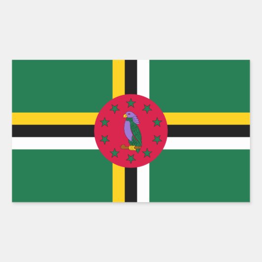 Dominica Flag Rechthoekige Sticker (Voorkant)