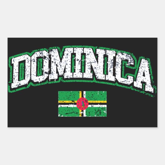 Dominica Flag Rechthoekige Sticker (Voorkant)