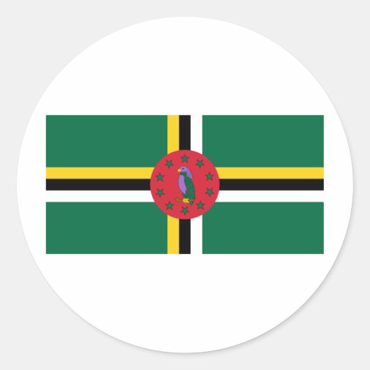 Dominica Flag Ronde Sticker (Voorkant)