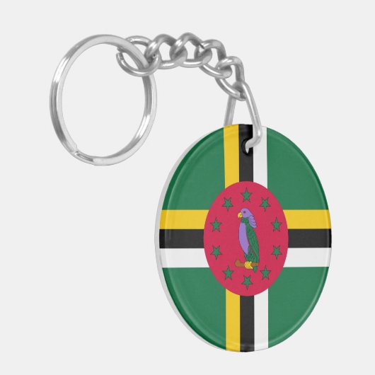 Dominica Flag Sleutelhanger (Voorkant Links)