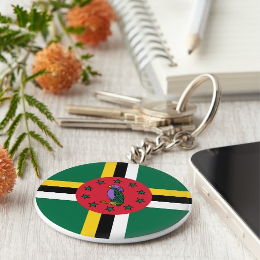 Dominica Flag Sleutelhanger (Zijkant)
