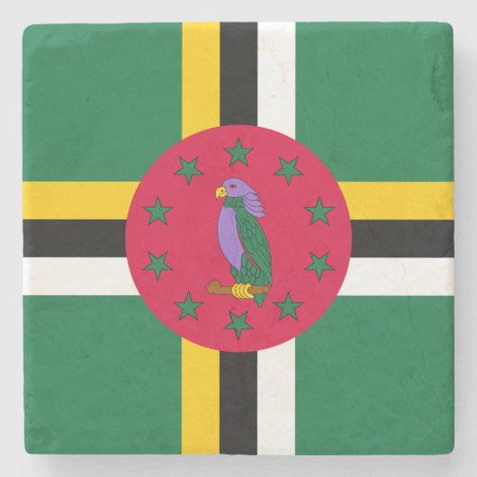 Dominica Flag Stenen Onderzetter (Voorkant)