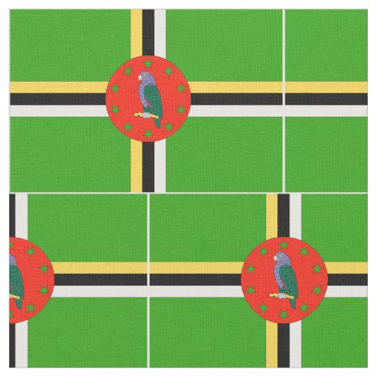 Dominica Flag Stof (Close Up)