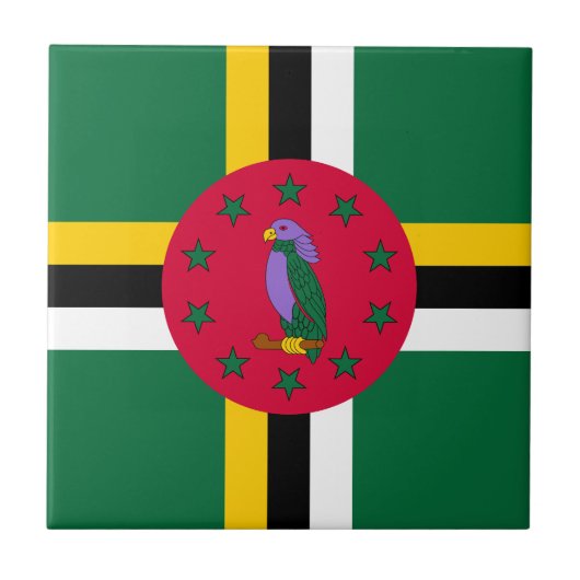 Dominica Flag Tegeltje (Voorkant)