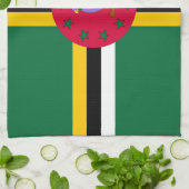 Dominica Flag Theedoek (Gevouwen)