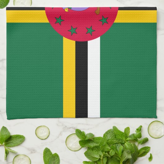 Dominica Flag Theedoek (Gevouwen)