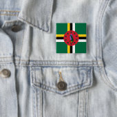 Dominica Flag Vierkante Button 5,1 Cm (In situ)