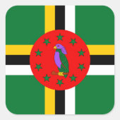 Dominica Flag Vierkante Sticker (Voorkant)