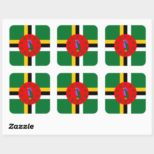 Dominica Flag Vierkante Sticker (Vel)