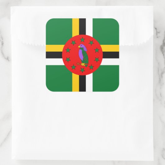 Dominica Flag Vierkante Sticker (Tas)