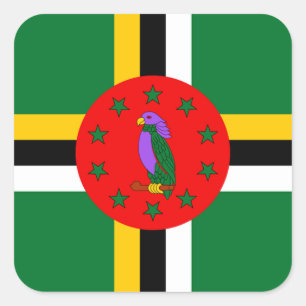 Dominica Flag Vierkante Sticker