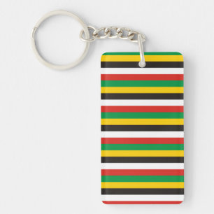 Dominica guyana vlag strepen land lijn patroon sleutelhanger