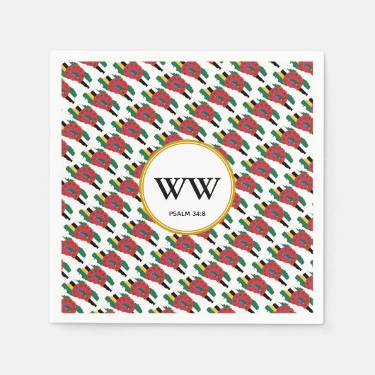 DOMINICA-het Document van de Vlag Douanemonogram S Servet (Voorkant)