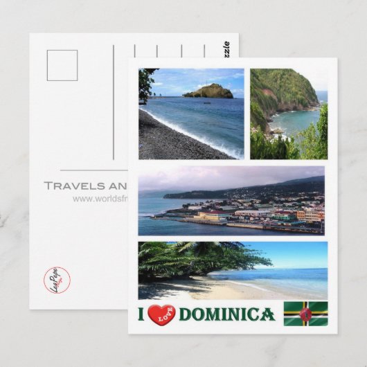 Dominica - I Love - Briefkaart (Voorkant / Achterkant)