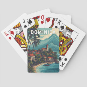 Dominica Illustratie Reis Kunst Vintage Pokerkaarten