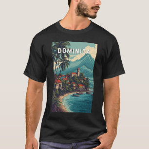 Dominica Illustratie Reis Kunst Vintage T-shirt