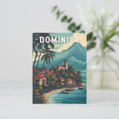 Dominica Illustration Travel Art Vintage Briefkaart (Staand voorkant)