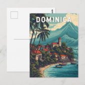 Dominica Illustration Travel Art Vintage Briefkaart (Voorkant / Achterkant)