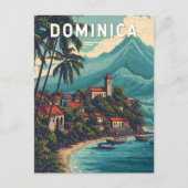 Dominica Illustration Travel Art Vintage Briefkaart (Voorkant)