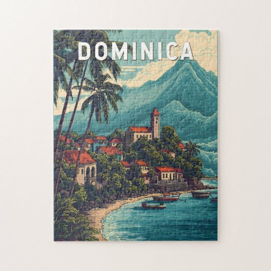 Dominica Illustration Travel Art Vintage Legpuzzel (Verticaal)