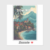 Dominica Illustration Travel Art Vintage Sticker (Vel)