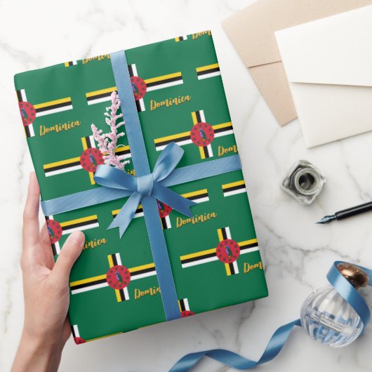 Dominica inpakpapier, Dominica vlag patriotten Cadeaupapier (Geschenken)
