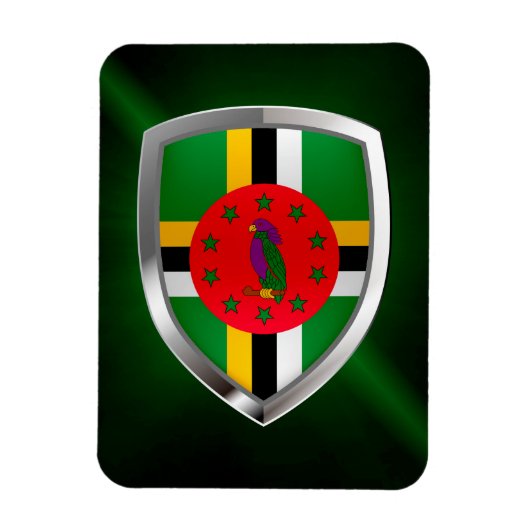 Dominica Mettalic Emblem Magneet (Verticaal)