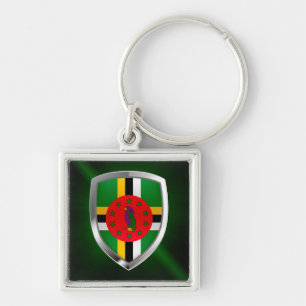 Dominica Mettalic Emblem Sleutelhanger