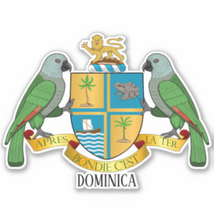 Dominica National Coat of Arms Patriotic Sticker