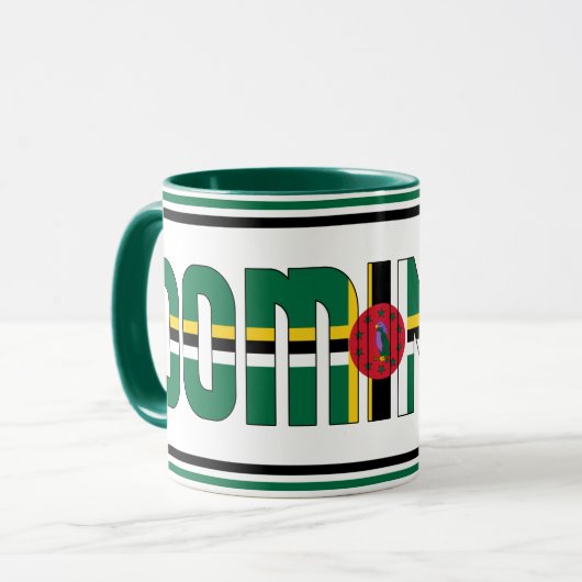 Dominica National Flag Patriotic Coffee Mok (Voorkant links)
